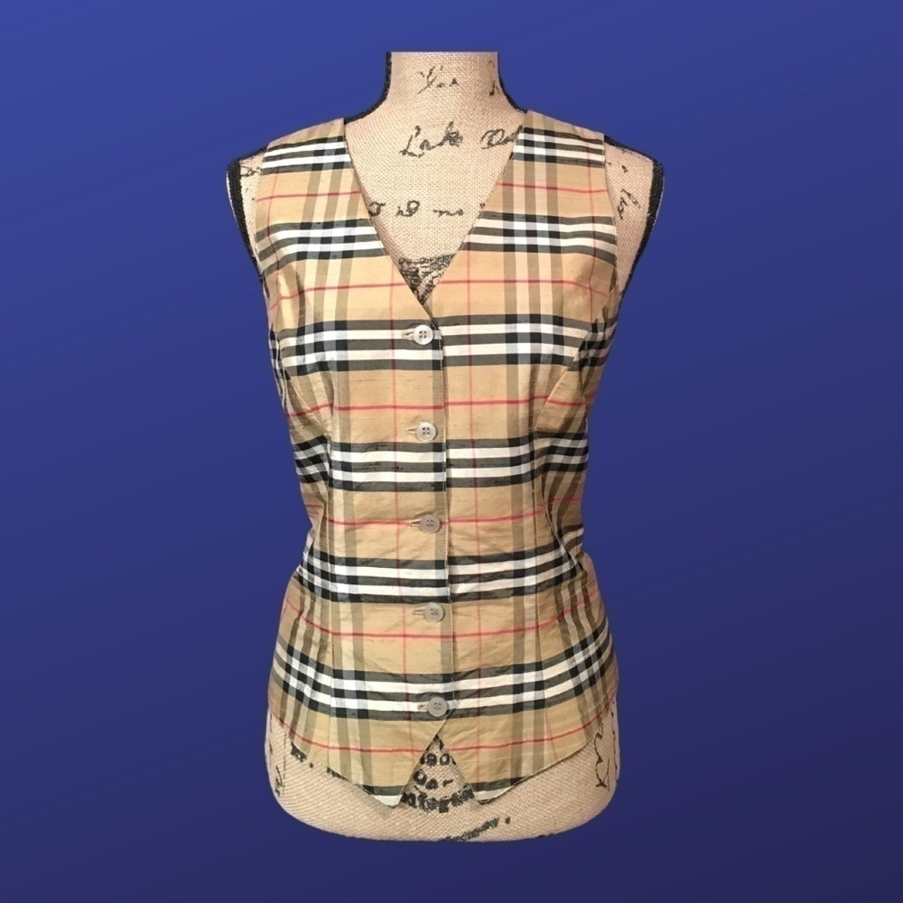 Hartmeyer SADDLERY 100% Silk InVESTment Vest, NOVA CHECK/PLAID, Size Large, NWOT